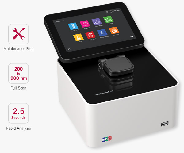 implen, nanophotometer, spectrophotometer, nanodrop alternative, nano drop, maintenance-free-spectrophotometer