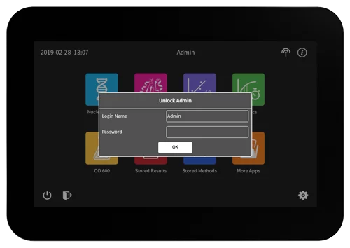 implen-nanophotometer-CFR21-software-home-login-nanodrop-alternative-compliance-unlock-admin