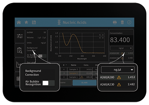 nanophotometer-sample-control-screen-by-implen-nanodrop-alternative-sm