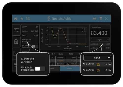 nanophotometer-sample-control-screen-by-implen-nanodrop-alternative-sm