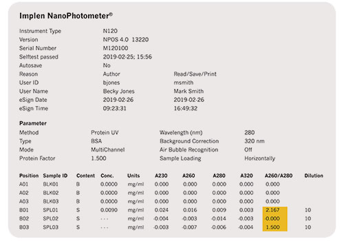 implen-nanophotometer-CFR21-software-electronic-signature-compliance-unlock-admin