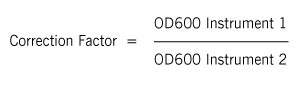 OD600-correction-value formula