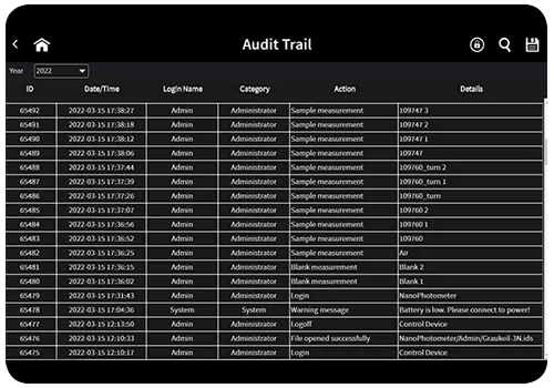 implen-nanophotometer-CFR21-software-compliance-audit-trail